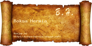 Boksa Hermia névjegykártya